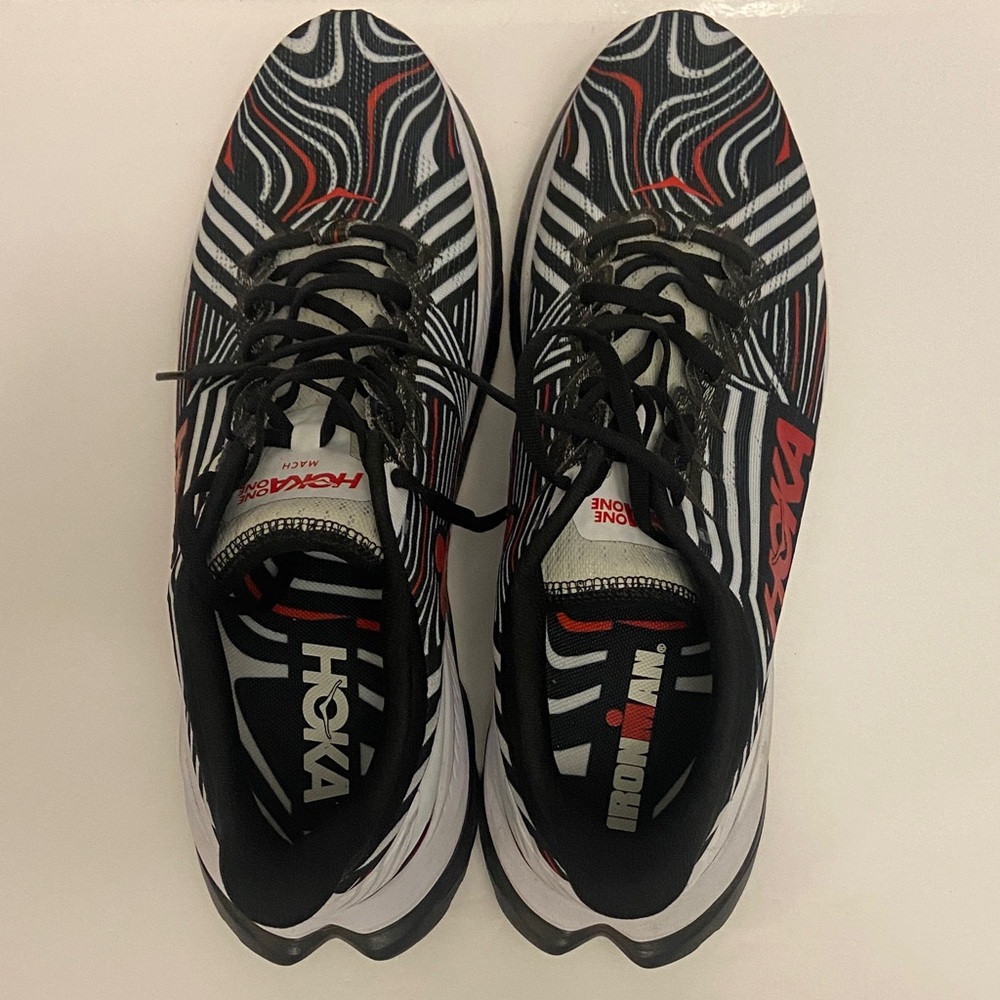 Hoka Mach Ironman Profly Black and Red Graphic Running Shoes size 13 - Picture 11 of 11